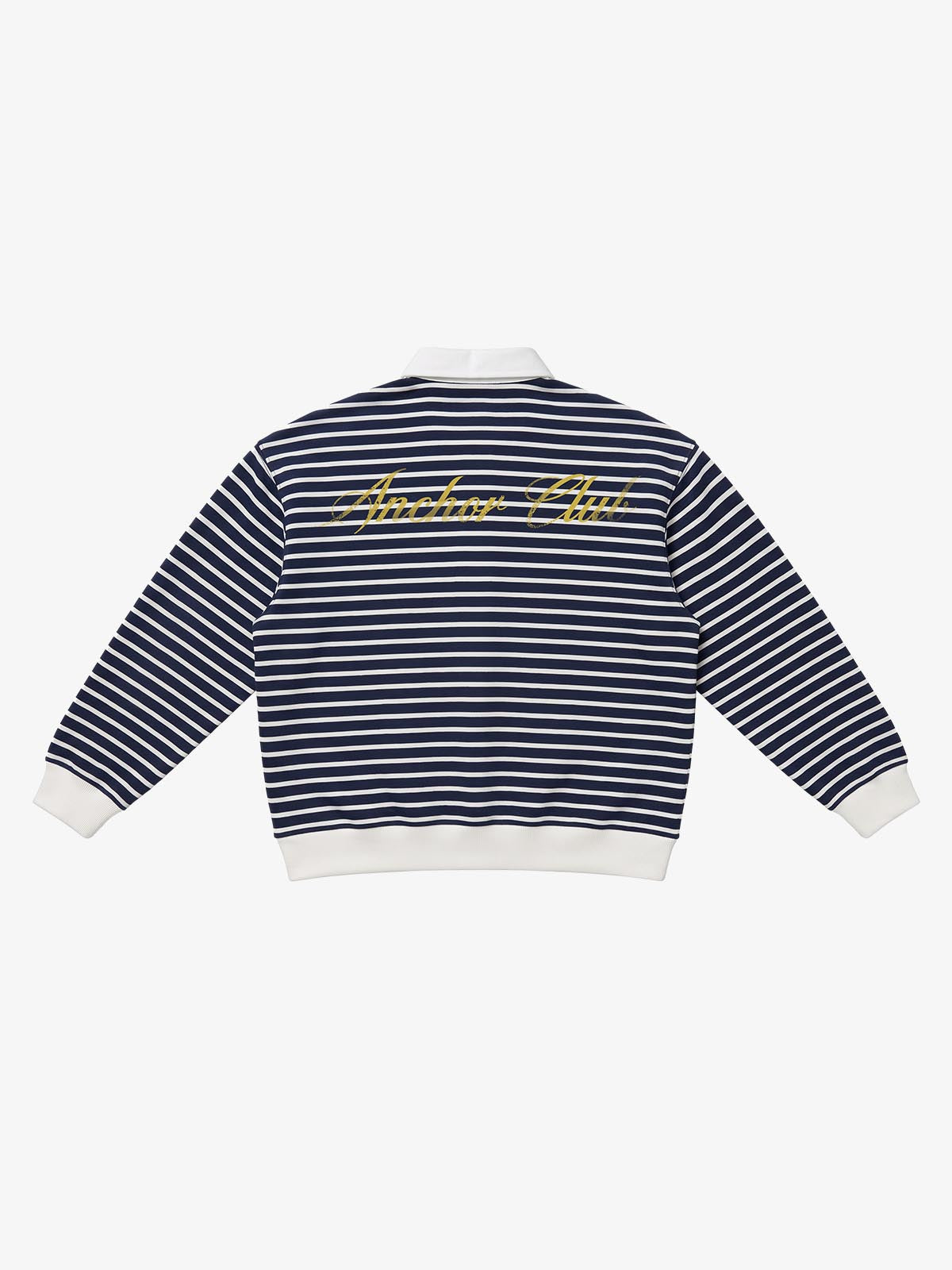 Anchor Embroidered Striped Heavyweight Sweatshirt