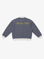 Anchor Embroidered Striped Heavyweight Sweatshirt
