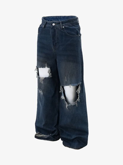 Thesupermade Street Heavy Washed Ripped Jeans 