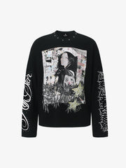 Studded Graphic Waffle Long Sleeve Tee