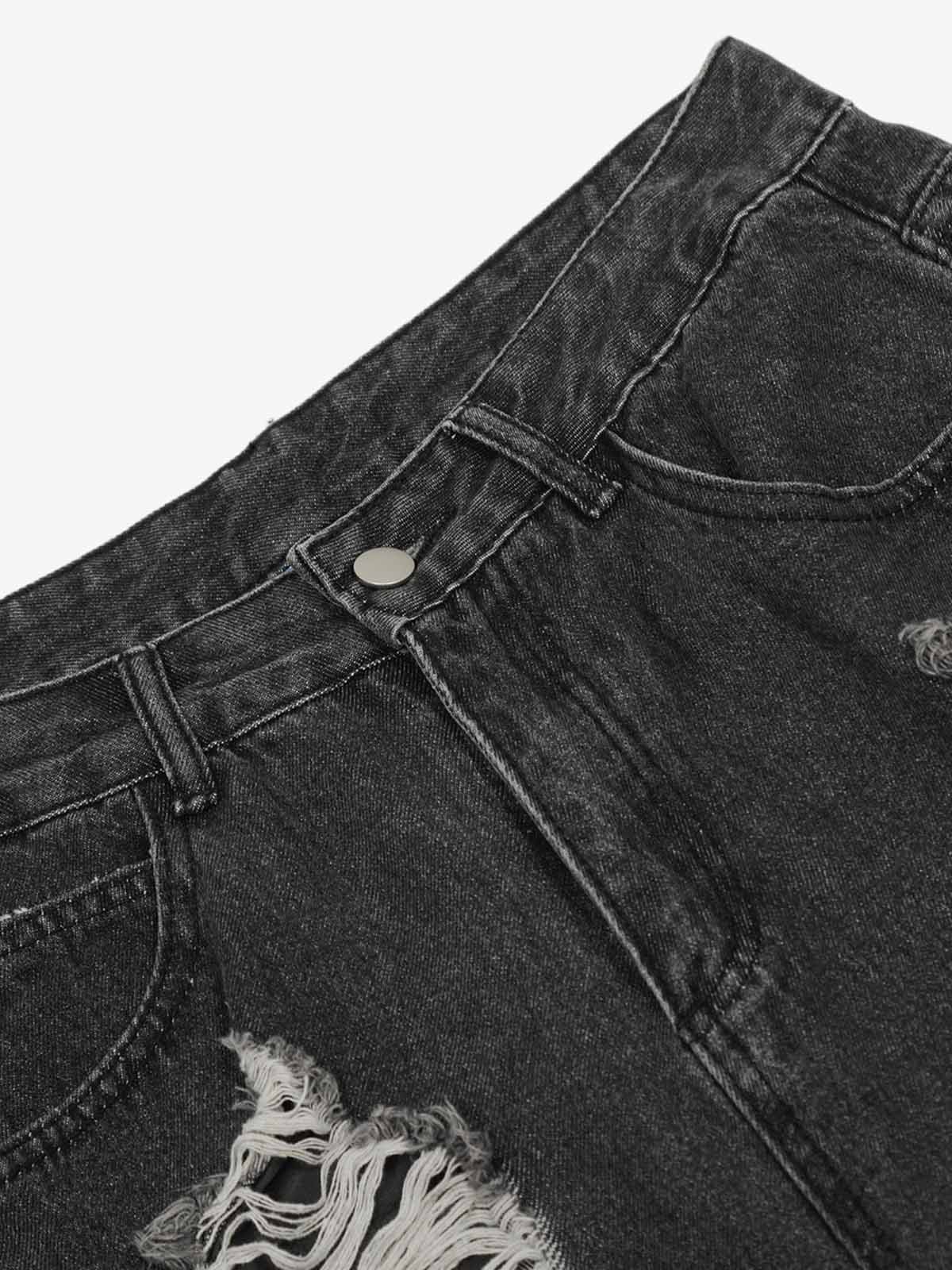 Retro Ripped Cargo Jeans 