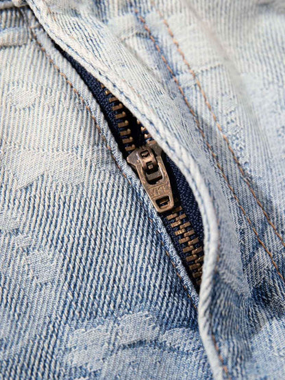 Floral Jacquard Denim Jeans 