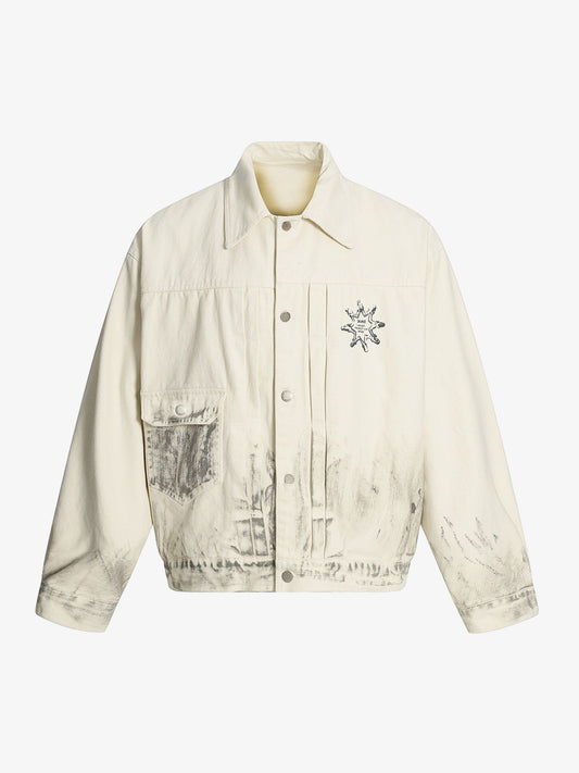 Street Hip-Hop Portrait Print Graphic Jacket 