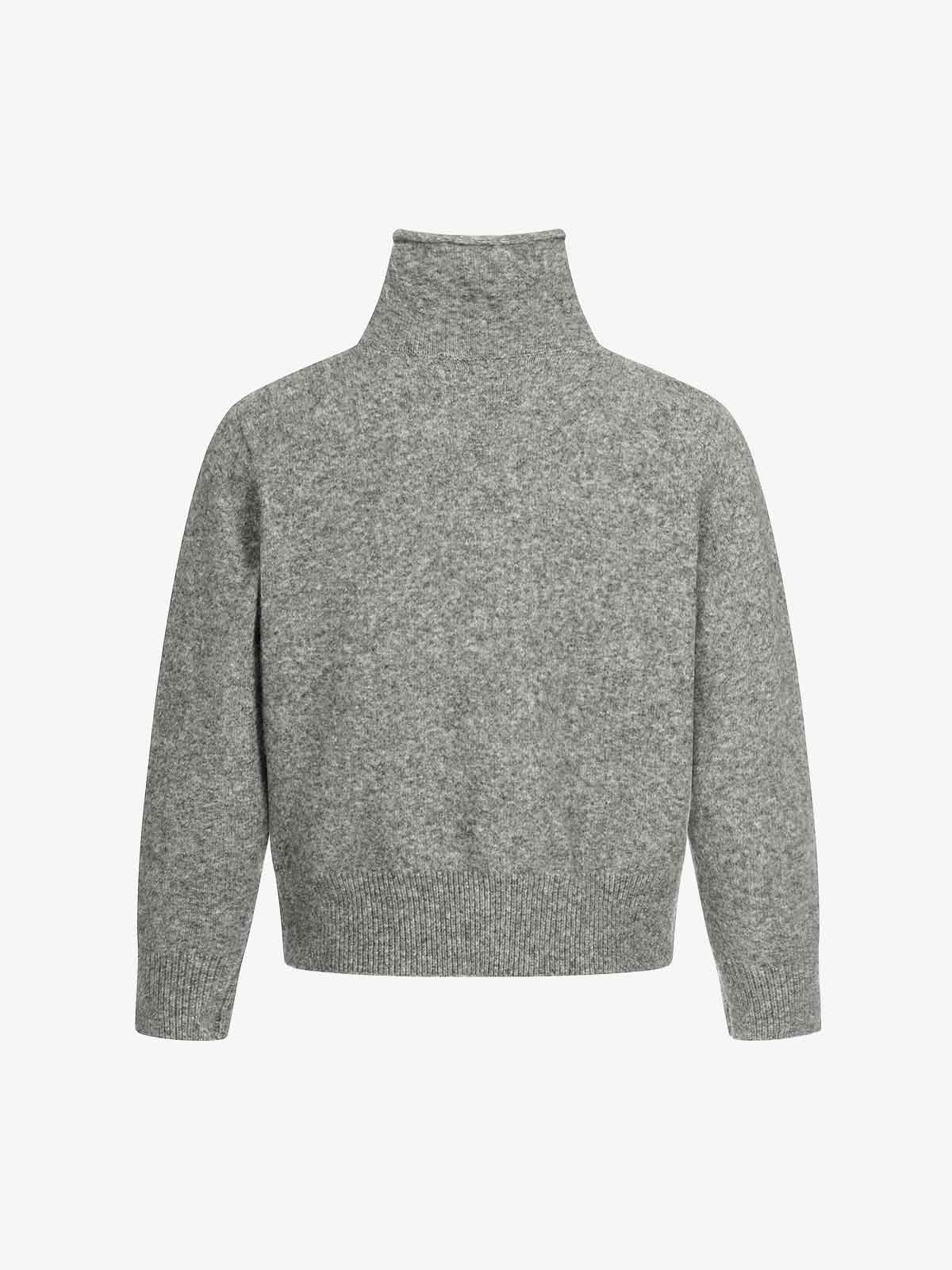 Retro High Neck Button-Down Knit Cardigan Sweater