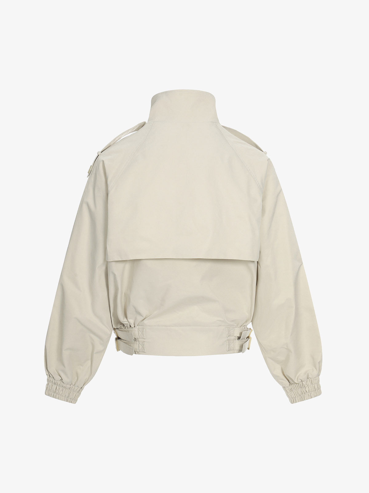 High Neck Belted Utility Cropped Jacket