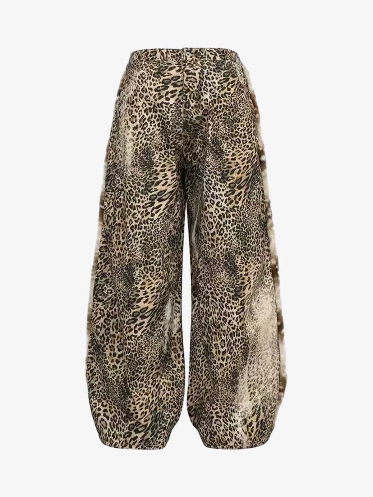 Vintage Leopard Patchwork Cargo Pants