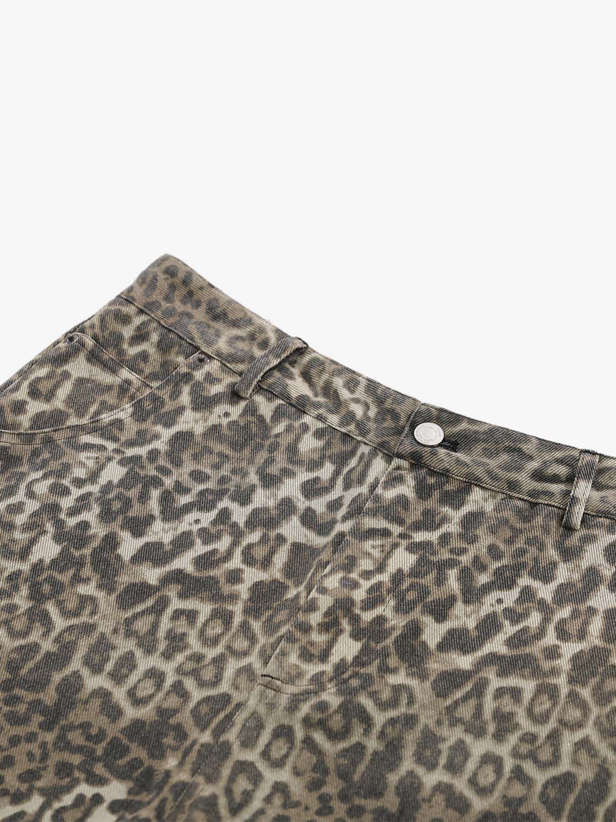 Vintage Leopard Cargo Shorts 