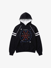 Ship-Wheel Graphic Fleece-Lined Hoodie