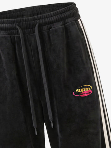 Logo Striped Suede Track Pants