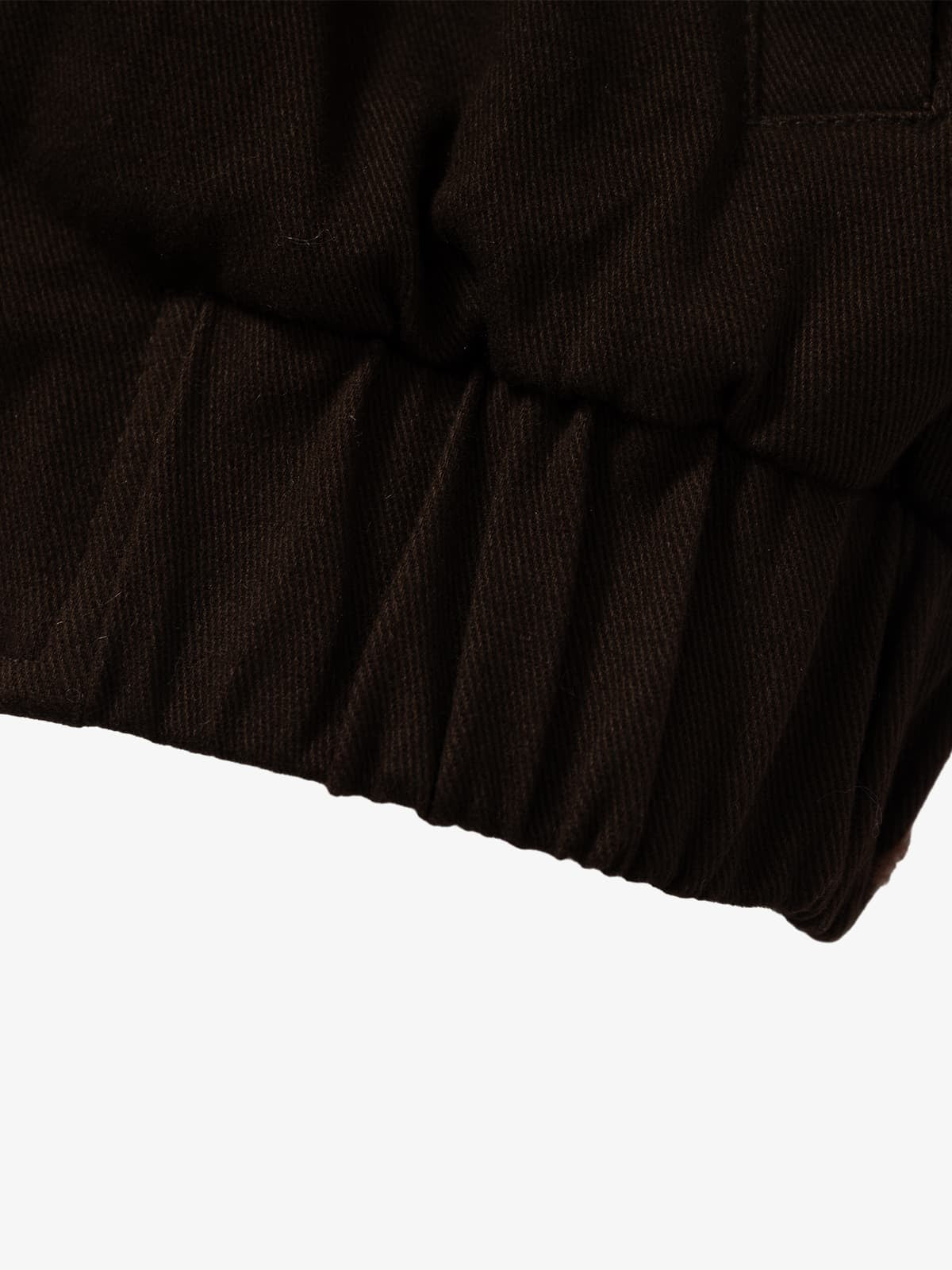Thesupermade Oblique Zipper Design Lambswool Collar Quilted Jacket 