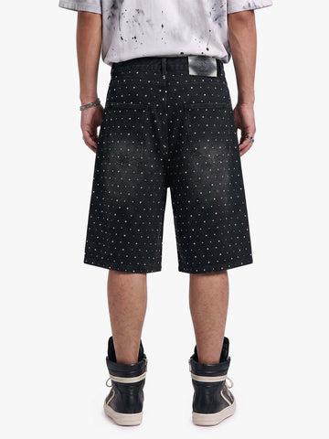 Pearl Embroidered Denim Shorts