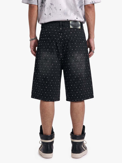 Pearl Embroidered Denim Shorts