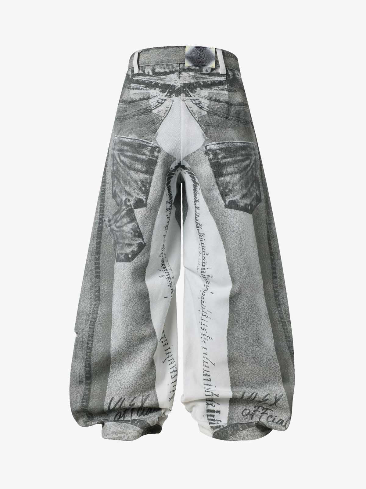Vintage Illusion Graphic Ultra-Baggy Jeans 