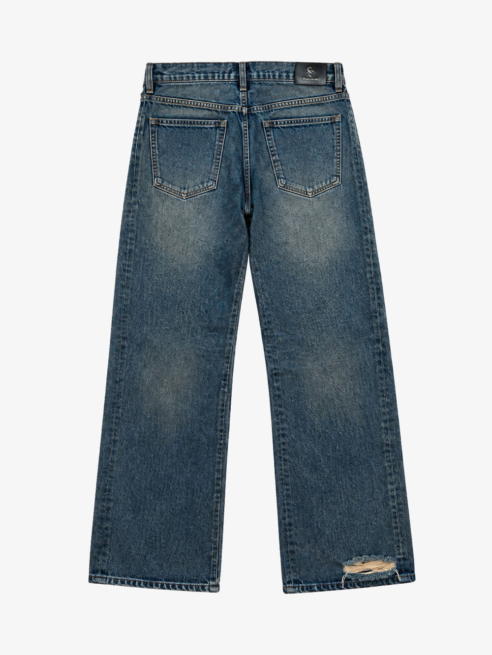 Barrage Graphic Washed Distressed Straight-Leg Jeans; Blue / S, Blue / M, Blue / L, Blue / XL, Blue / 2XL