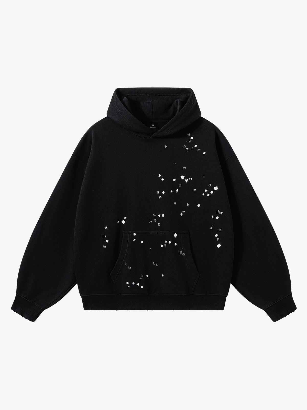 Metal Stud Detail Boxy Fit Hoodie