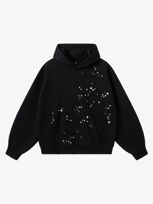 Metal Stud Detail Boxy Fit Hoodie