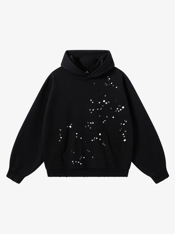Metal Stud Detail Boxy Fit Hoodie