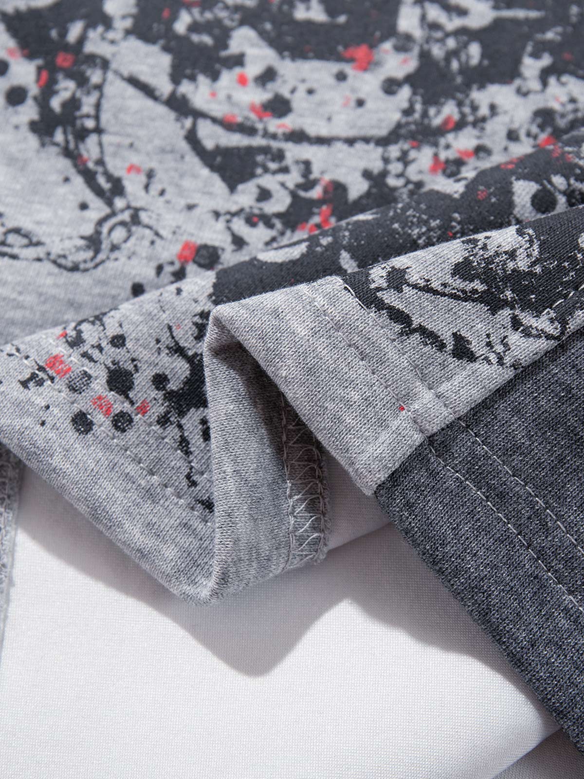 Embroidered Patchwork Collar Graphic Tee