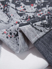 Embroidered Patchwork Collar Graphic Tee