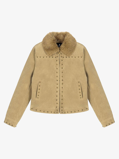 Stylish Faux Fur Collar Jacket for Men and Women - Trendy Design with High-Quality Details 