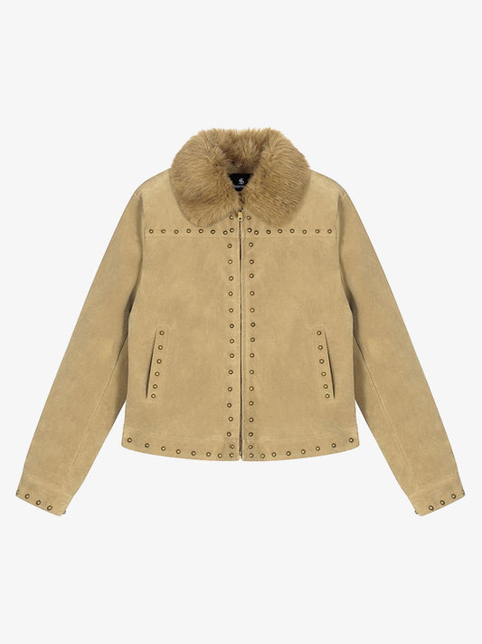 Stylish Faux Fur Collar Jacket for Men and Women - Trendy Design with High-Quality Details 