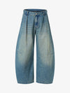 Wide-Leg Cargo Pants with Acid Wash Finish for Modern Streetwear 