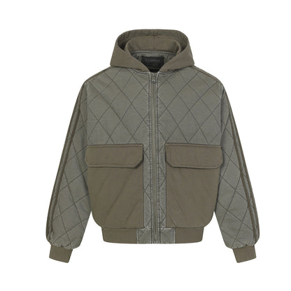 Quilted Hooded Jacket with Pockets - Perfect for Casual and Outdoor Wear 