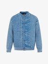 Cotton Blend Cable Knit Cardigan Sweater for Men - Classic Blue with Button Front and Ribbed Details 