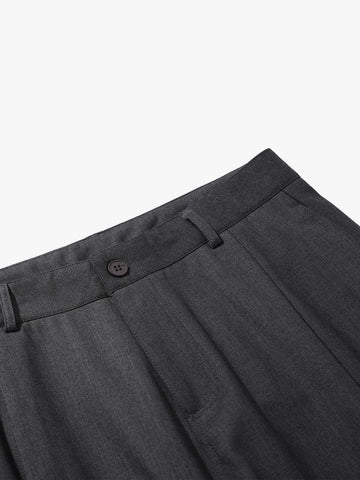 Tailored Wide-Leg Woven Pleated Shorts 