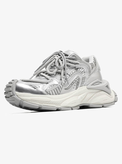 Thesupermade American Retro Invisible Height-enhancing Thick-soled Mecha Sneakers 