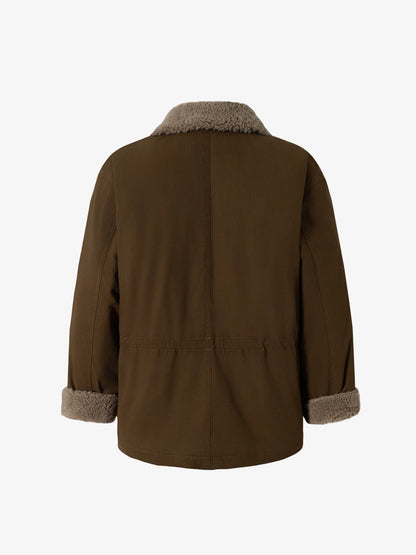 Winter-Ready Corduroy Jacket with Faux Fur Trim for Men 