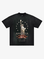 Liberty Statue Chrome Washed T-Shirt 