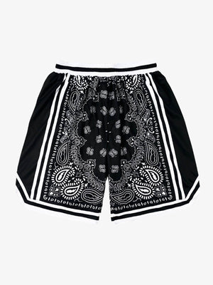 Polyester Snake Print Athletic Shorts with Bold Logo Design 