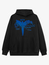 THE SUPERMADE A distressed trend print pattern hoodie that combines angel wings and gothic font elements 