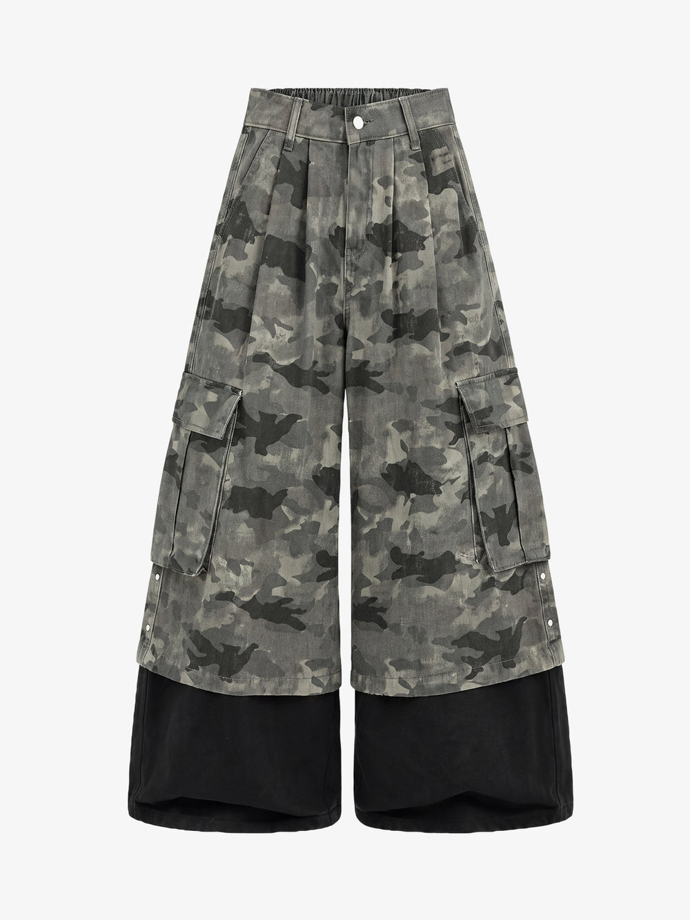 Camo Patchwork Multi-Pocket Cargo Pants