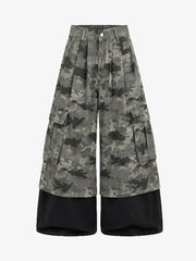 Camo Patchwork Multi-Pocket Cargo Pants