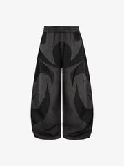 Washed Panel Detail Boxy Hoodie & Wide-Leg Sweatpants Set