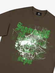 Gothic Skull Spiderweb Graphic T-Shirt 
