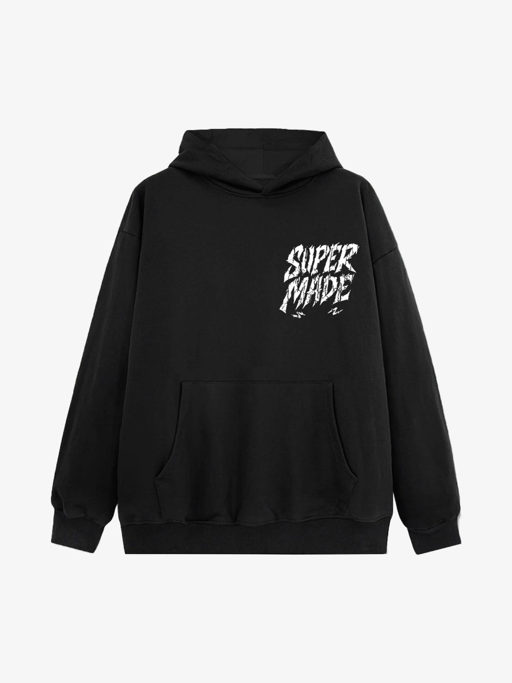 Distressed Graphic Bold Angel Wings Design Hoodie 