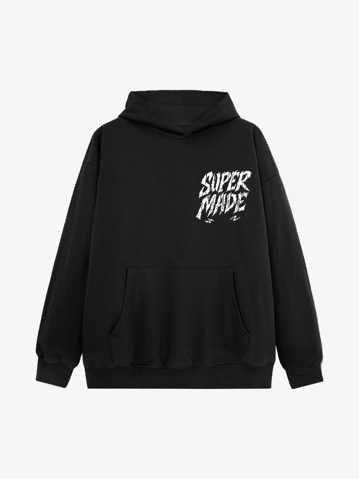 Distressed Graphic Bold Angel Wings Desig Hoodie 