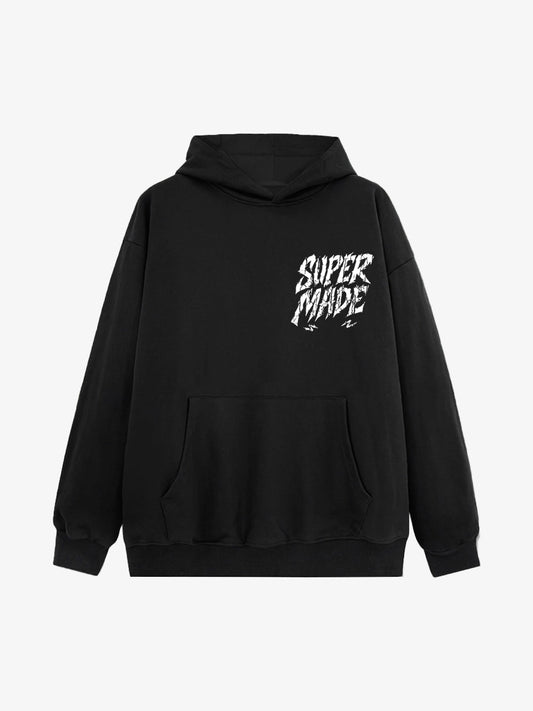 Distressed Graphic Bold Angel Wings Desig Hoodie 