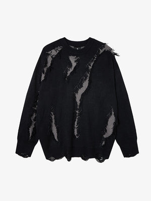 Skull Pattern Knit Sweater for Bold Fashion Statements 