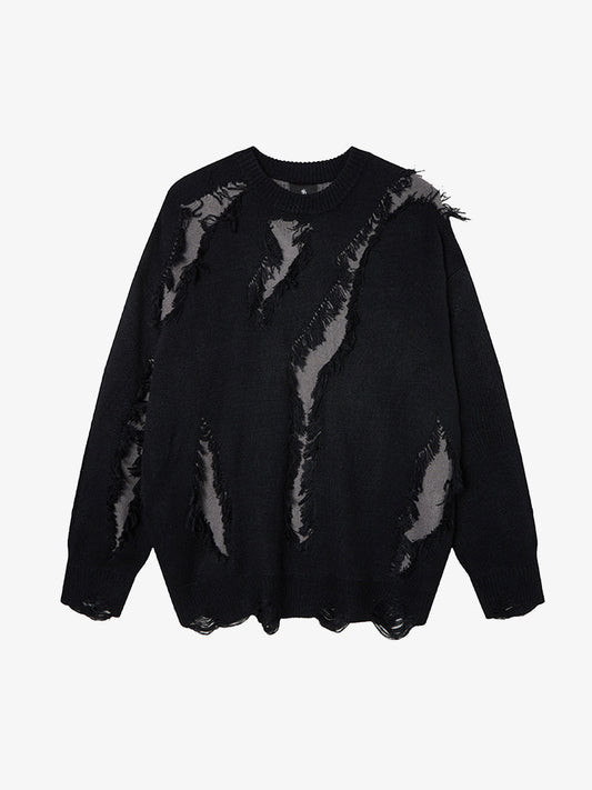 Skull Pattern Knit Sweater for Bold Fashion Statements 