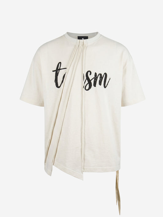 T-shirt à imprimé minimaliste et panneaux asymétriques