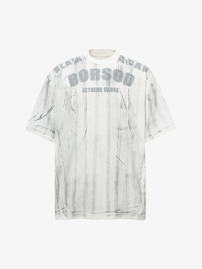 Painted Distressed Print Short-sleeved T-shirt 