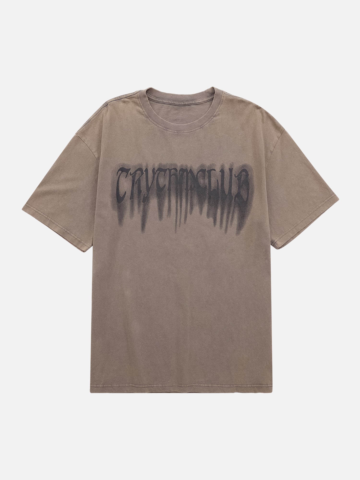 Thesupermade Street Distressed Washed Letter Print T-shirt