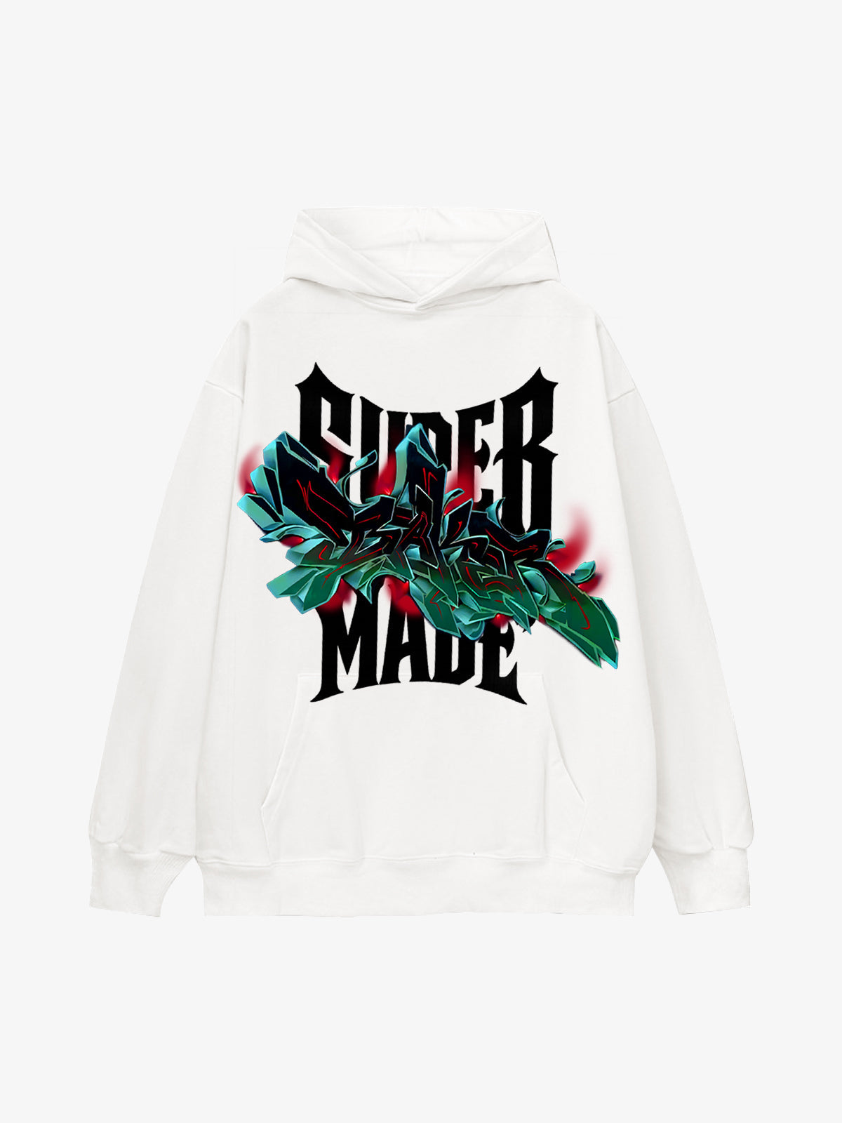 Street graffiti pattern design hooded sweatshirt 