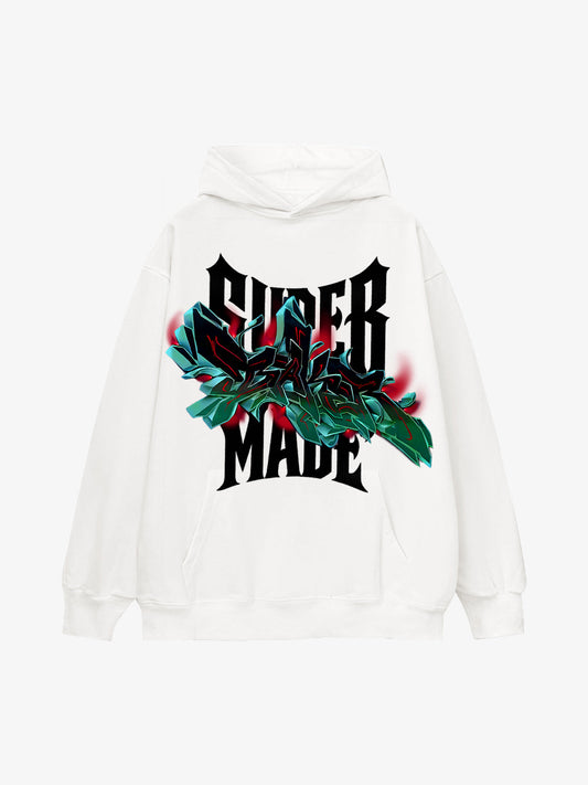 Street graffiti pattern design hooded sweatshirt 