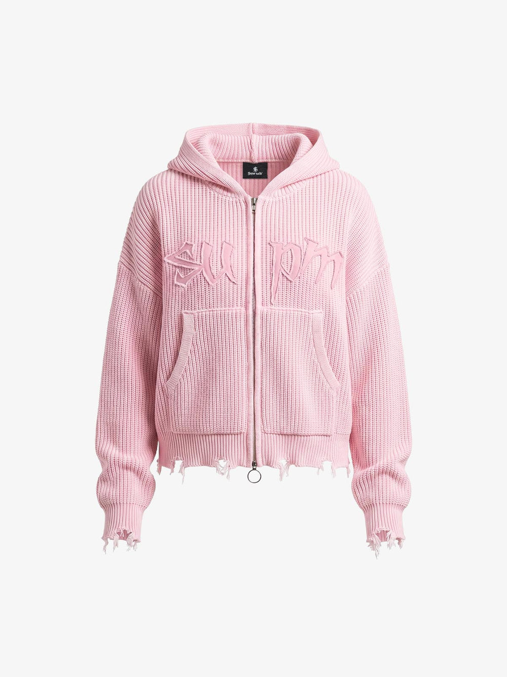 Embroidered Logo Zip-Up Hoodie