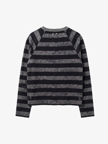 Striped Embroidered Oversized Long Sleeve Tee